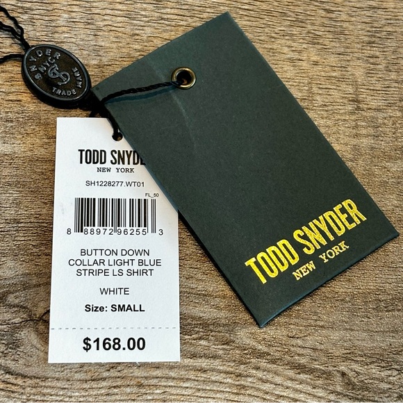 Todd Snyder Button down collar Light blue stripe Long Sleeve Shirt - mens small - Picture 4 of 6